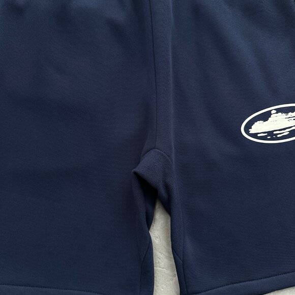 Corteiz RTW "Island" Navy Blue Shorts with Puff Print Logo - Picture 4 of 13